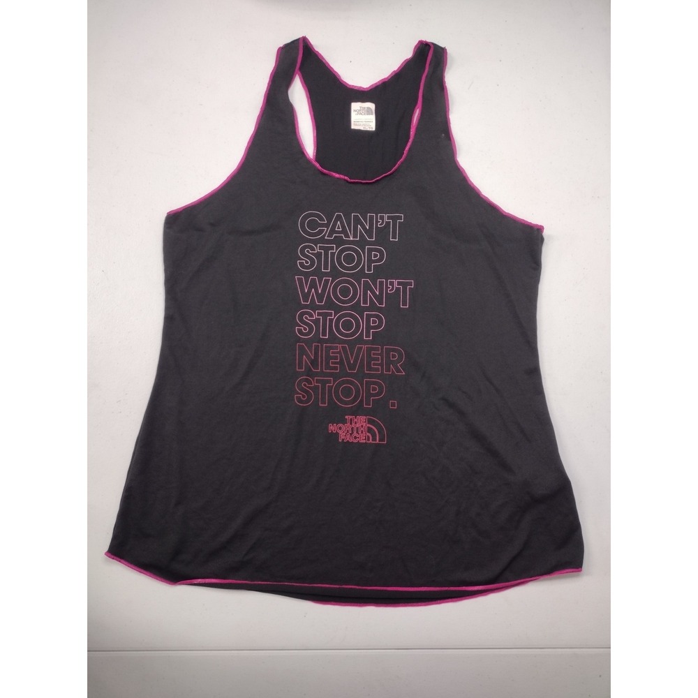 The North Face Womens XL Black‎ Pink Cant Stop Wont Stop Racerback Tank Top